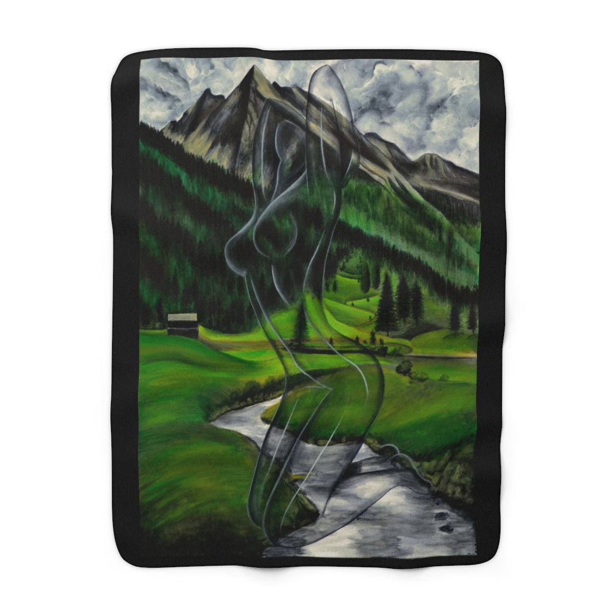 “Mountain Lady” Sherpa Fleece Blanket Large