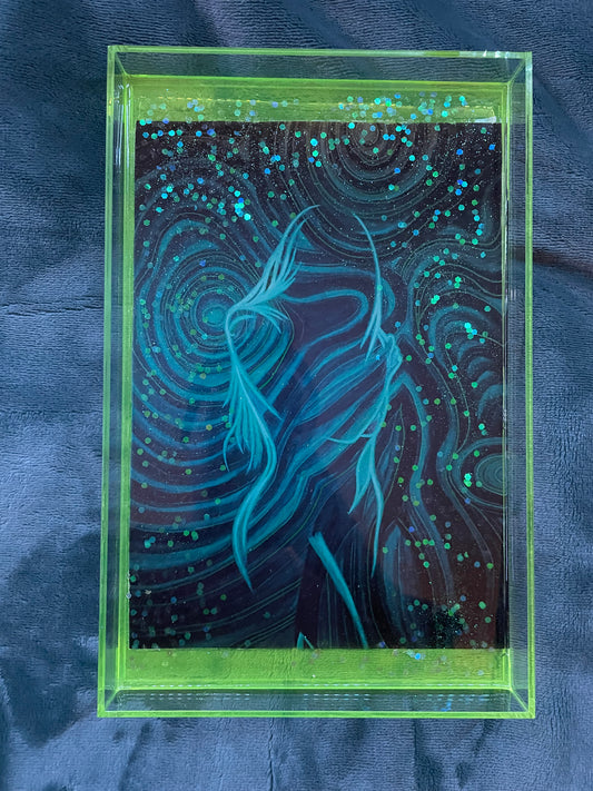 Malachite Lady Epoxy Tray